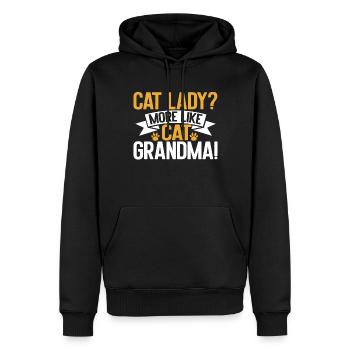 Cadeaux de grand-mère chat - Sweat à capuche Premium bio Homme - noir - Devant - Nico (187cm)