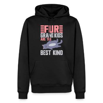 Cadeaux de grand-mère chat - Sweat à capuche Premium bio Homme - noir - Devant - Nico (187cm)