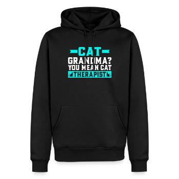 Cadeaux de grand-mère chat - Sweat à capuche Premium bio Homme - noir - Devant - Nico (187cm)