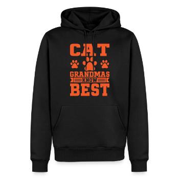 Cadeaux de grand-mère chat - Sweat à capuche Premium bio Homme - noir - Devant - Nico (187cm)