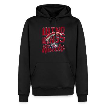 Paramotoring Wind Wings And Wheels - Men’s Premium Organic Hoodie - black - Front - Nico (187cm)