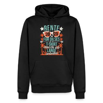 Rente 2025 Rentner Ruhestand Pension Abschied - Männer Premium Bio Hoodie - Schwarz - Vorne - Nico (187cm)