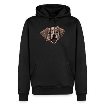 Visage de chien Conception graphique Animal de compagnie - Sweat à capuche Premium bio Homme - noir - Devant - Nico (187cm)