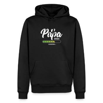 Papa Loading 2025 - Männer Premium Bio Hoodie - Schwarz - Vorne - Nico (187cm)