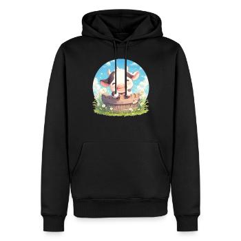Kühe Kuh - Männer Premium Bio Hoodie - Schwarz - Vorne - Nico (187cm)