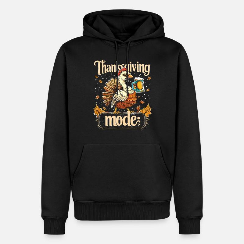 Grateful Gobble Wobble Thanksgiving - Sweat à capuche Premium bio Homme - noir