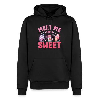 Cake Baker Meet Me For A Sweet Cupcake - Men’s Premium Organic Hoodie - black - Front - Nico (187cm)