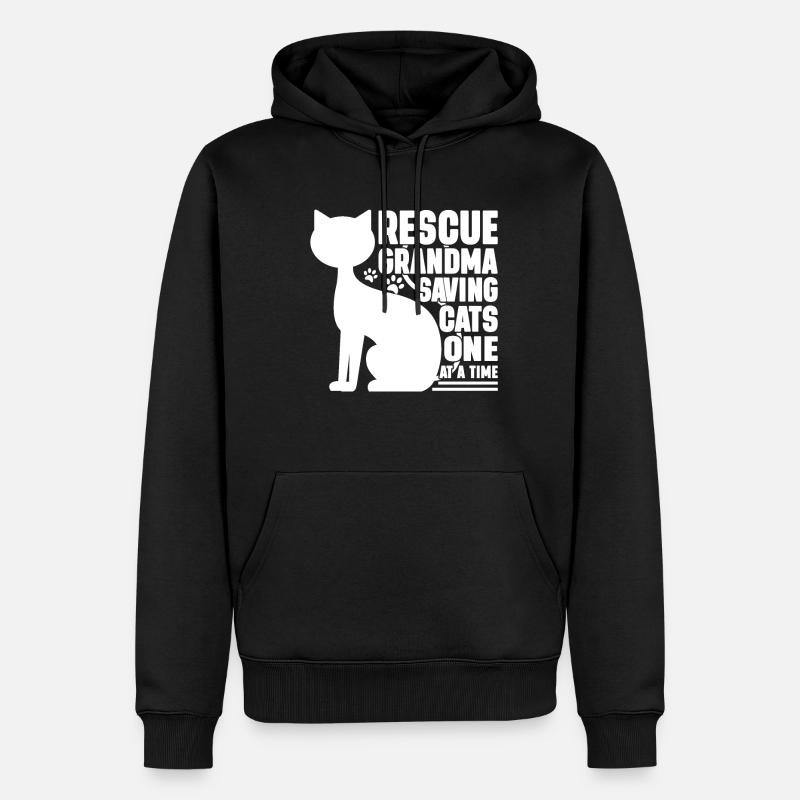 Cadeaux de grand-mère chat - Sweat à capuche Premium bio Homme - noir