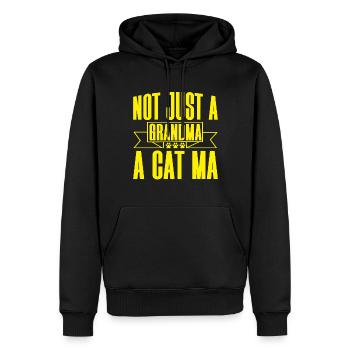 Cadeaux de grand-mère chat - Sweat à capuche Premium bio Homme - noir - Devant - Nico (187cm)