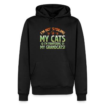 Cadeaux de grand-mère chat - Sweat à capuche Premium bio Homme - noir - Devant - Nico (187cm)