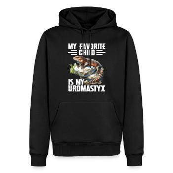 Mon enfant préféré est mon Uromastyx - Sweat à capuche Premium bio Homme - noir - Devant - Nico (187cm)