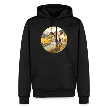 Kühe Kuh - Männer Premium Bio Hoodie - Schwarz - Vorne - Nico (187cm)