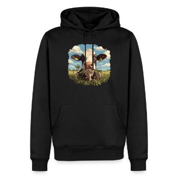 Kühe Kuh - Männer Premium Bio Hoodie - Schwarz - Vorne - Nico (187cm)