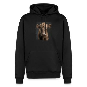 Cows Cow - Men’s Premium Organic Hoodie - black - Front - Nico (187cm)