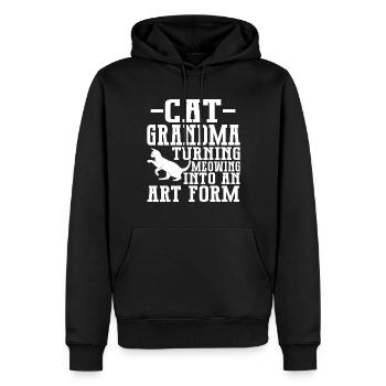 Cadeaux de grand-mère chat - Sweat à capuche Premium bio Homme - noir - Devant - Nico (187cm)