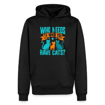 Cat Grandma Gifts - Männer Premium Bio Hoodie - Schwarz - Vorne - Nico (187cm)