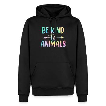 Sei nett zu Tieren Tie Dye Lustiges Pflegetier - Männer Premium Bio Hoodie - Schwarz - Vorne - Nico (187cm)