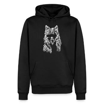 abstract dog design graphic artwork - Männer Premium Bio Hoodie - Schwarz - Vorne - Nico (187cm)