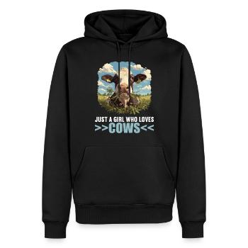 Vaches Vache - Sweat à capuche Premium bio Homme - noir - Devant - Nico (187cm)