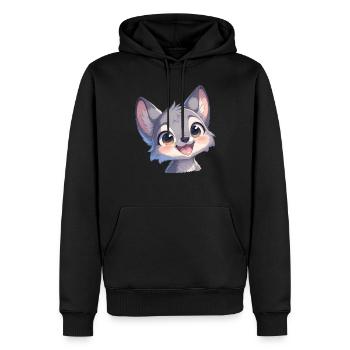 Kojoten Kojote - Männer Premium Bio Hoodie - Schwarz - Vorne - Nico (187cm)