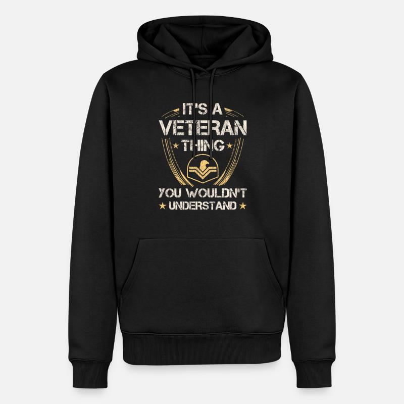 Veteran Medicated Dysfunctional - Männer Premium Bio Hoodie - Schwarz