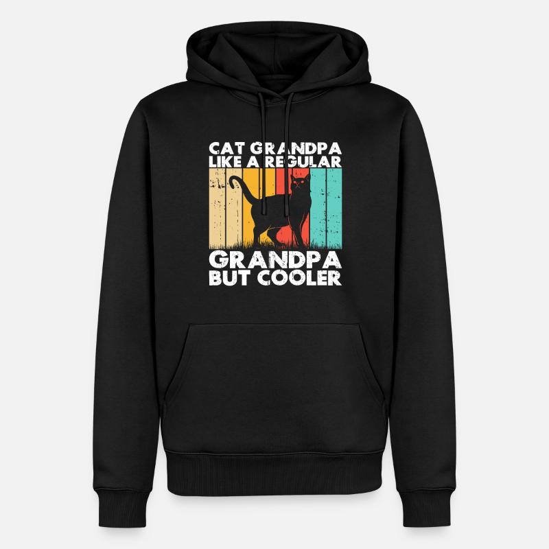 Chats Cadeaux Papy - Sweat à capuche Premium bio Homme - noir