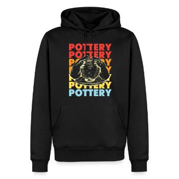 Pottery Ceramics Artist Retro - Men’s Premium Organic Hoodie - black - Front - Nico (187cm)