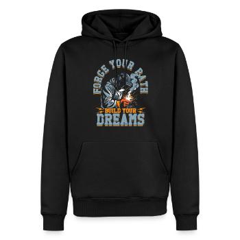 Welder Welding Professional Force Your Path - Men’s Premium Organic Hoodie - black - Front - Nico (187cm)