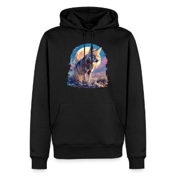 Kojoten Kojote - Männer Premium Bio Hoodie - Schwarz - Vorne - Nico (187cm)