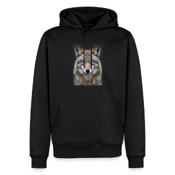 Kojoten Kojote - Männer Premium Bio Hoodie - Schwarz - Vorne - Nico (187cm)