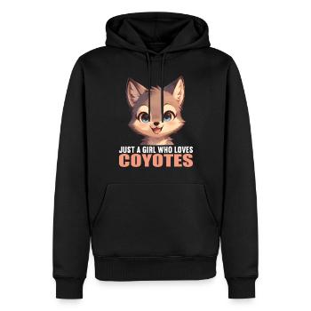 Kojoten Kojote - Männer Premium Bio Hoodie - Schwarz - Vorne - Nico (187cm)