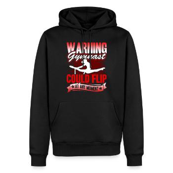 Gymnast Warning Could Flip At Any Moment - Men’s Premium Organic Hoodie - black - Front - Nico (187cm)