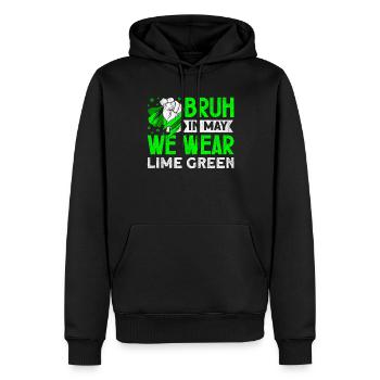 Tragen Sie Green Lyme Disease Awareness - Männer Premium Bio Hoodie - Schwarz - Vorne - Nico (187cm)