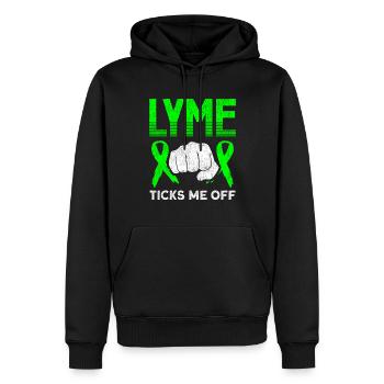 Tragen Sie Green Lyme Disease Awareness - Männer Premium Bio Hoodie - Schwarz - Vorne - Nico (187cm)