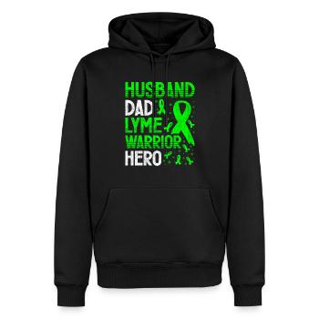 Sensibilisation à la maladie de Lyme Wear Green - Sweat à capuche Premium bio Homme - noir - Devant - Nico (187cm)