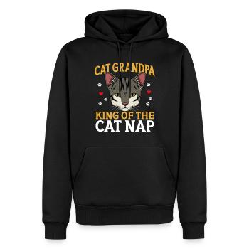 Cat Grandpa Gifts - Männer Premium Bio Hoodie - Schwarz - Vorne - Nico (187cm)