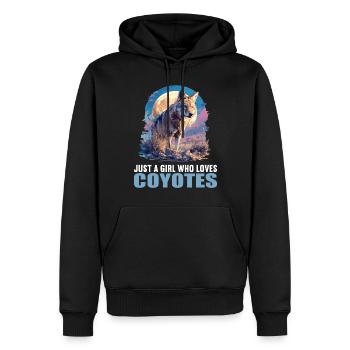 Kojoten Kojote - Männer Premium Bio Hoodie - Schwarz - Vorne - Nico (187cm)