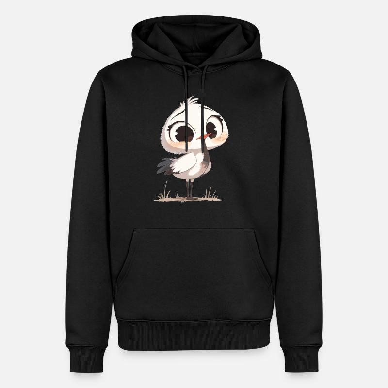 Kraniche Kranich - Männer Premium Bio Hoodie - Schwarz