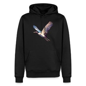 Grues Grues - Sweat à capuche Premium bio Homme - noir - Devant - Nico (187cm)