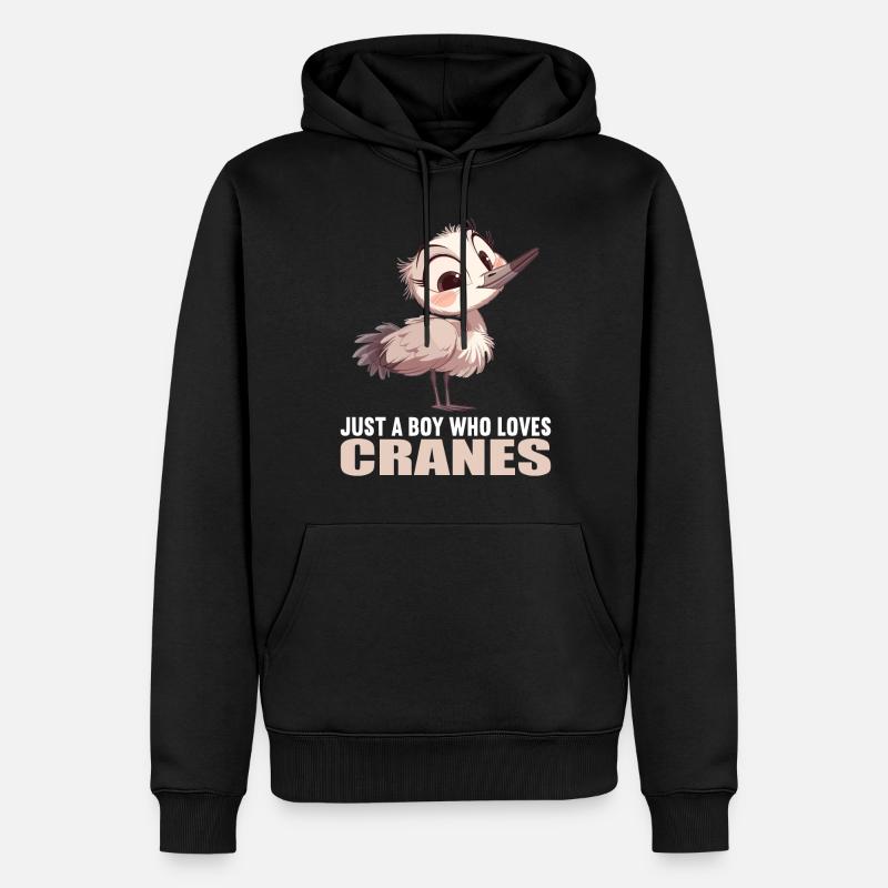 Kraniche Kranich - Männer Premium Bio Hoodie - Schwarz