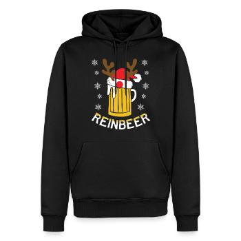 Funny Reinbeer Santa Claus Beer Deer Bier Hirsch - Männer Premium Bio Hoodie - Schwarz - Vorne - Nico (187cm)