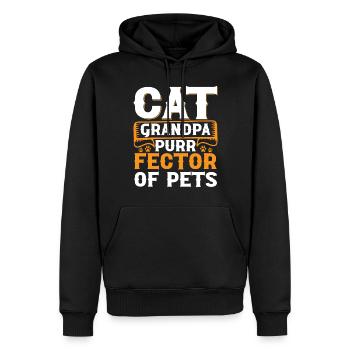 Cat Grandpa Gifts - Männer Premium Bio Hoodie - Schwarz - Vorne - Nico (187cm)