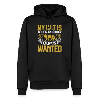 Chats Cadeaux Papy - Sweat à capuche Premium bio Homme - noir - Devant - Nico (187cm)