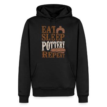 Poterie Céramique Artiste Manger Dormir - Sweat à capuche Premium bio Homme - noir - Devant - Nico (187cm)