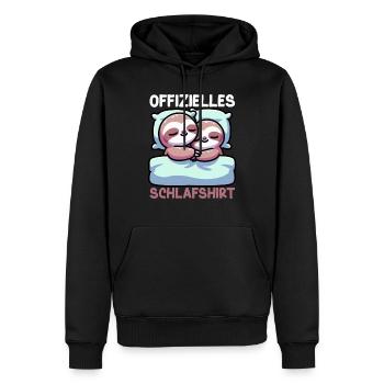 Official Sleep Shirt Sloth Late Riser - Men’s Premium Organic Hoodie - black - Front - Nico (187cm)