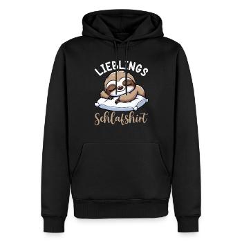 Official Sleep Shirt Sloth Late Riser - Men’s Premium Organic Hoodie - black - Front - Nico (187cm)