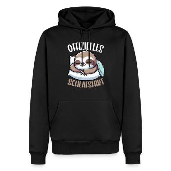 Official Sleep Shirt Sloth Late Riser - Men’s Premium Organic Hoodie - black - Front - Nico (187cm)
