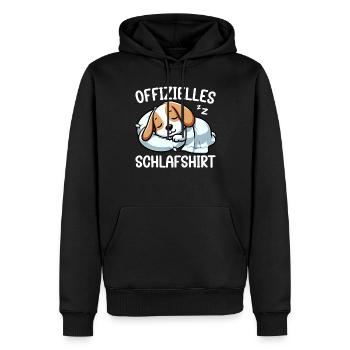 Official Sleep Shirt Beagle Pajamas Chill - Men’s Premium Organic Hoodie - black - Front - Nico (187cm)