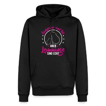 Lemmings are real vole lemming - Men’s Premium Organic Hoodie - black - Front - Nico (187cm)