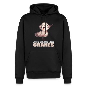 Kraniche Kranich - Männer Premium Bio Hoodie - Schwarz - Vorne - Nico (187cm)